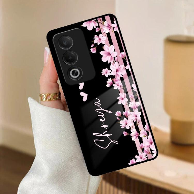 Pink Floral Glossy Metal Case Cover For Oppo - ShopOnCliQ