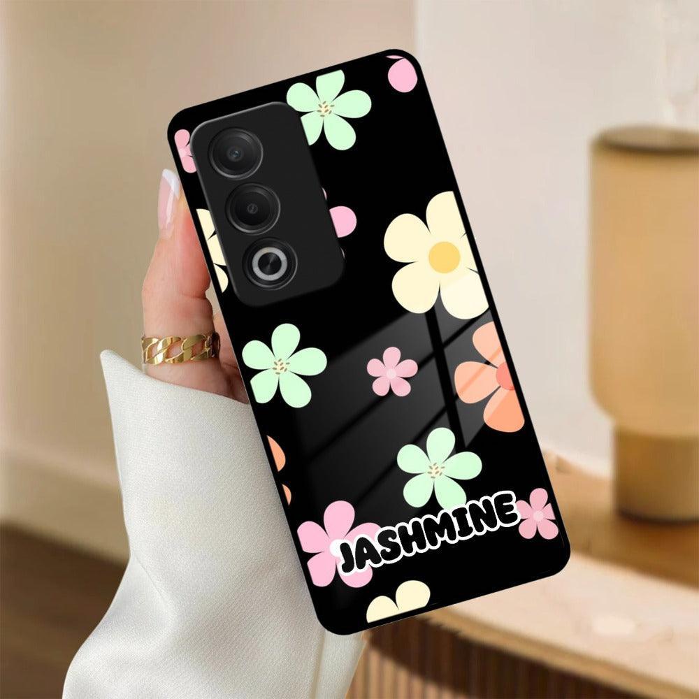 Colorfull  Daisy Floral Glass Case Cover For Oppo