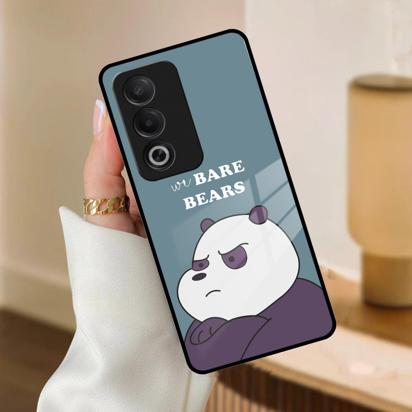 We Bare Bears Blue Glossy Metal Case Cover For Oppo - ShopOnCliQ