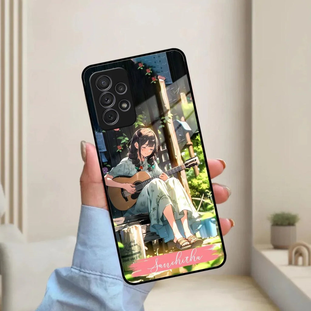 Guitar Girl Glossy Metal Case Cover For Samsung - ShopOnCliQ