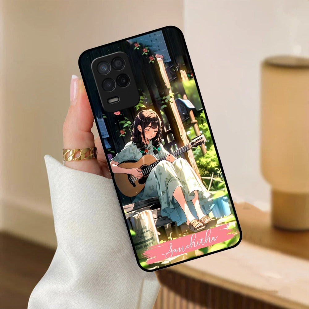 Guitar Girl Glossy Metal Case Cover For Realme