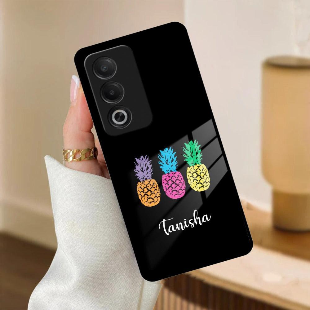 Colorful Pineapple Glass Case Cover For Oppo