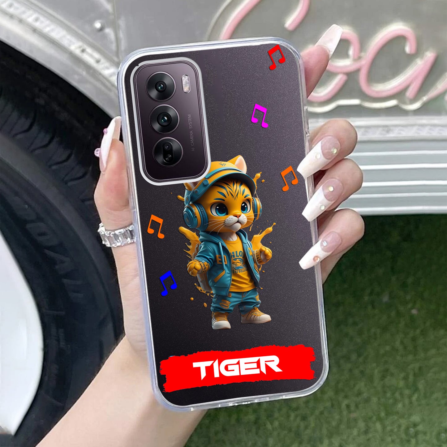 Music Cat Customize Transparent Silicon Case For Oppo