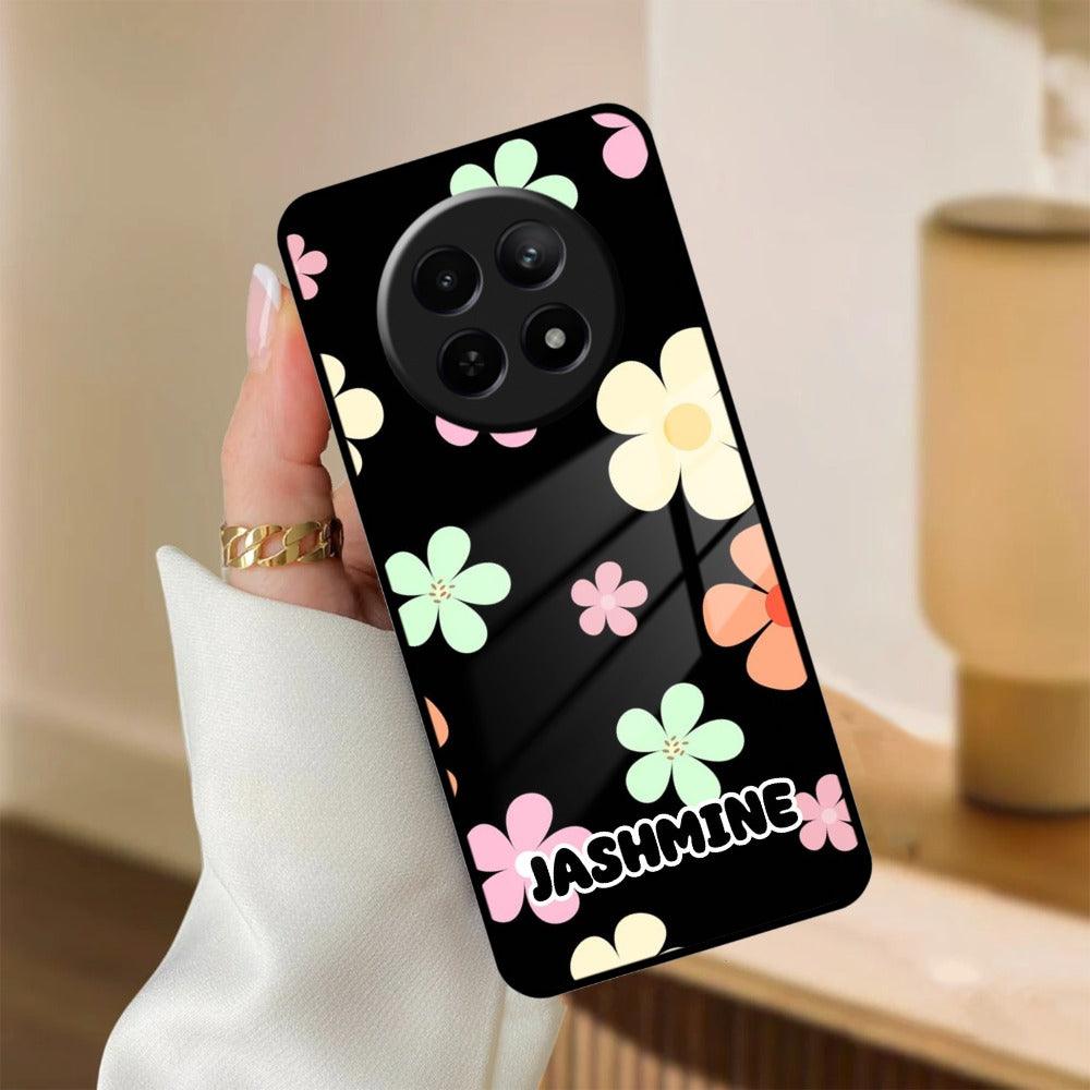 Colorfull  Daisy Floral Glass Case Cover For Realme/Narzo