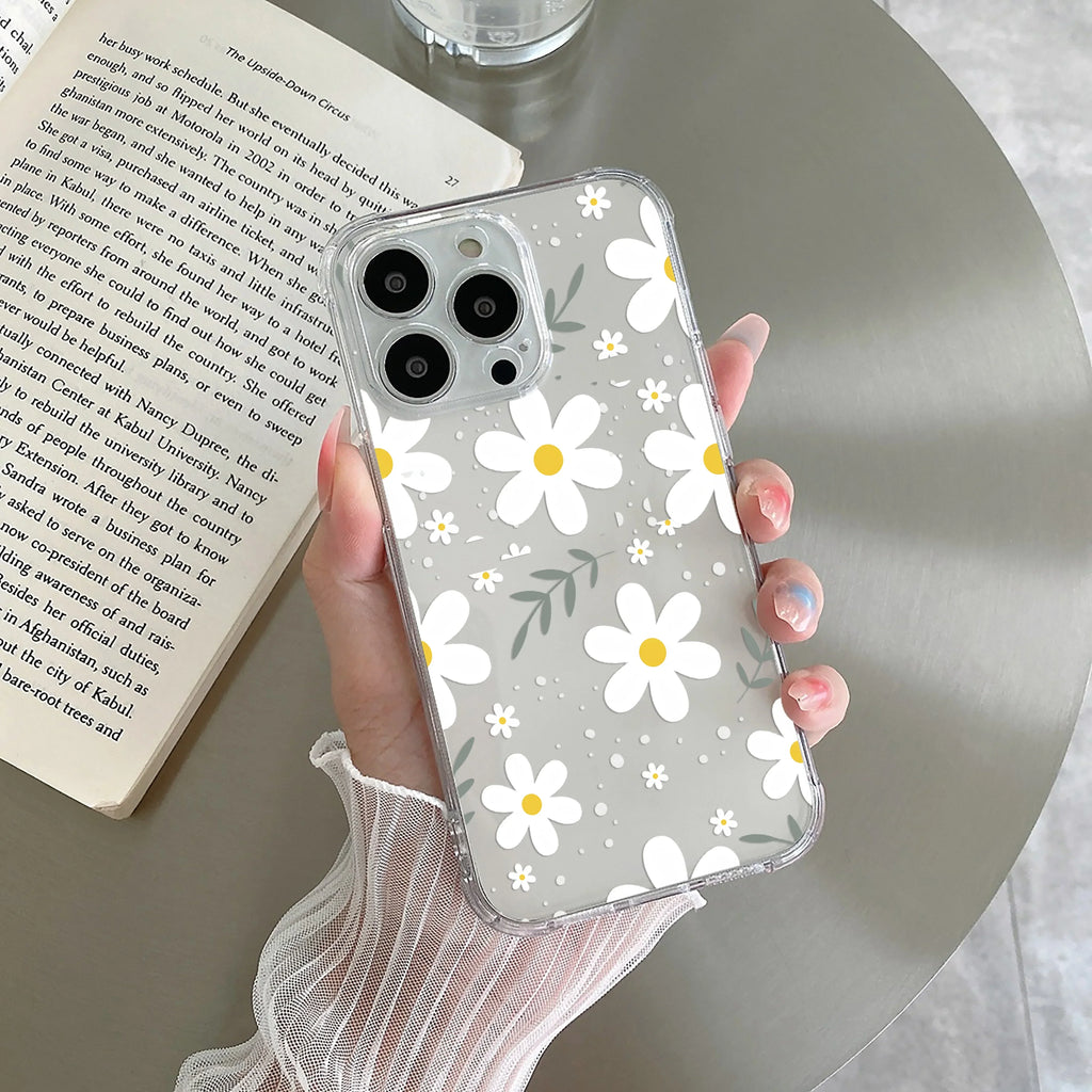 Daisy Bloom Anti Yellow Clear Case For iPhone 13 Pro