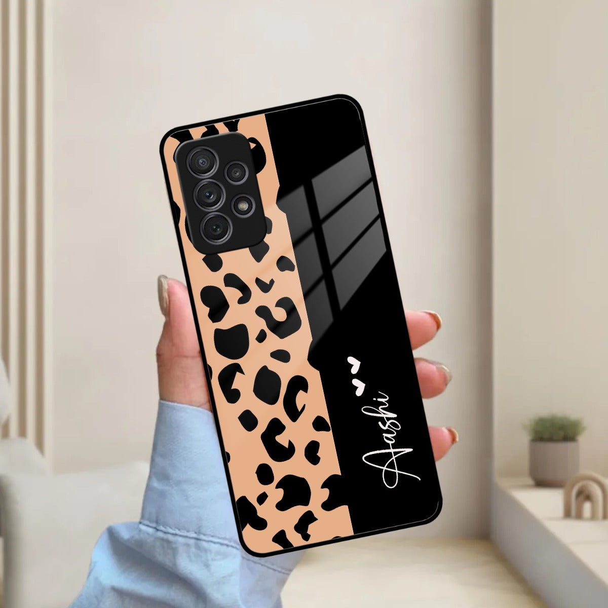 Leopard Glossy Metal Case Cover For Samsung