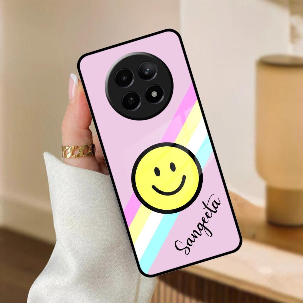 Smiley Glass Case Cover For Realme/Narzo