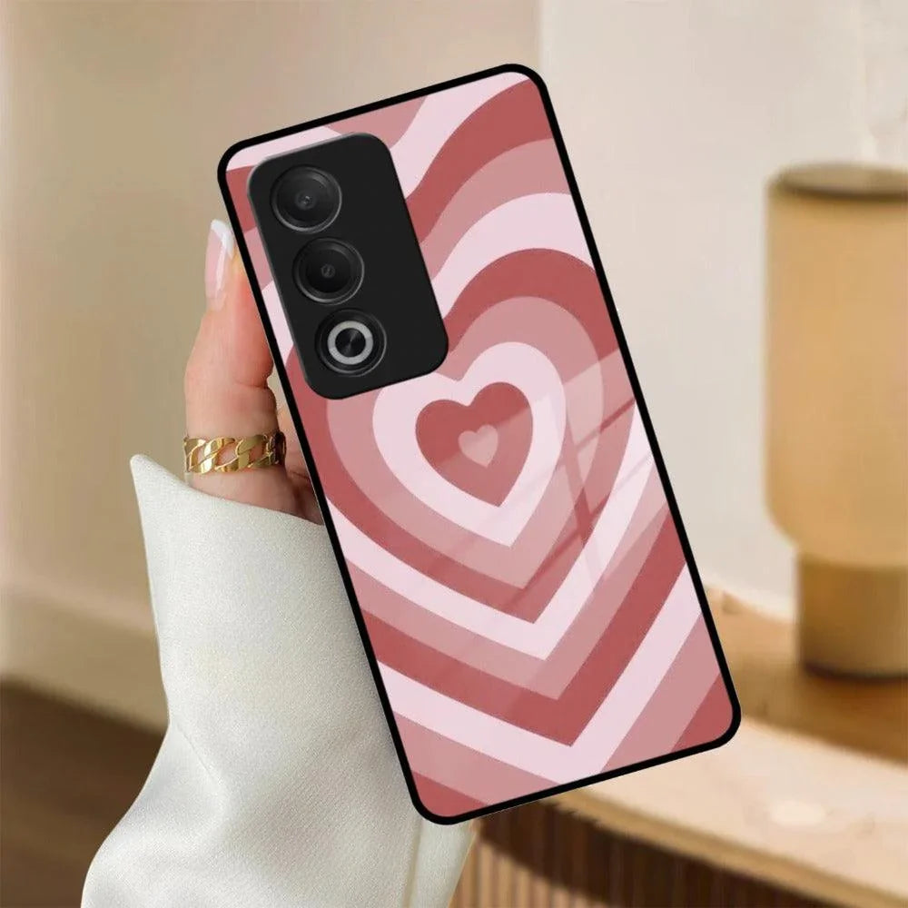 Latte Love Patter Glass Case Cover - Brown For Oppo - ShopOnCliQ