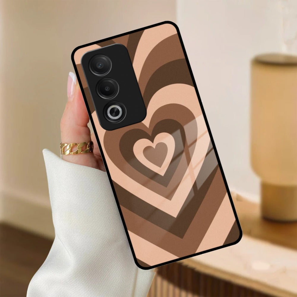 Latte Love Patter Glass Case Cover - Coffee For Oppo