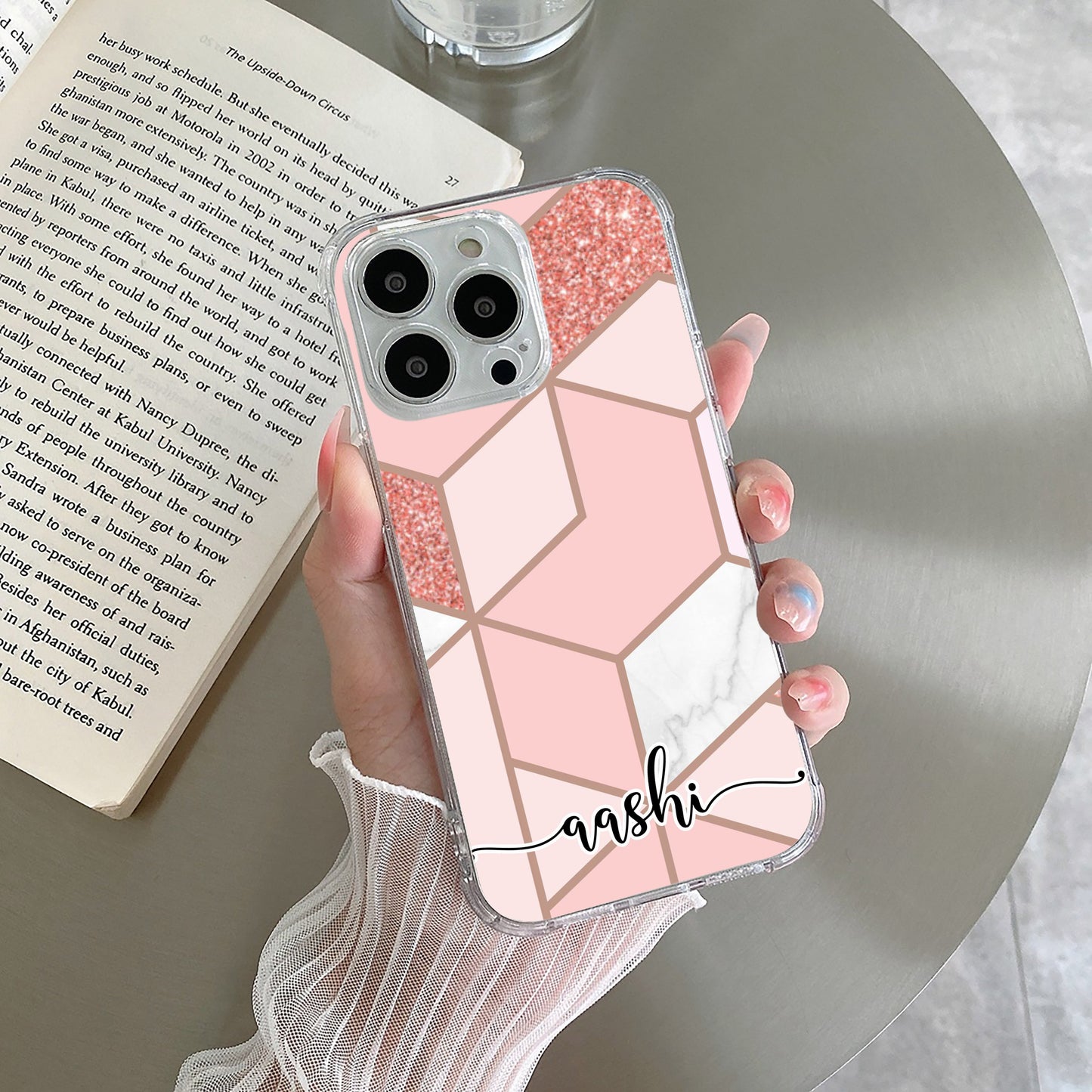 Marble Pink Customize Transparent Silicon Case For Oppo