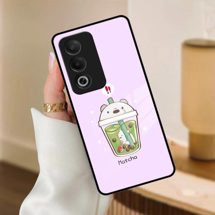 Cartoon Matcha Tea We Bare Bears Glossy Metal Case Cover For Oppo - ShopOnCliQ