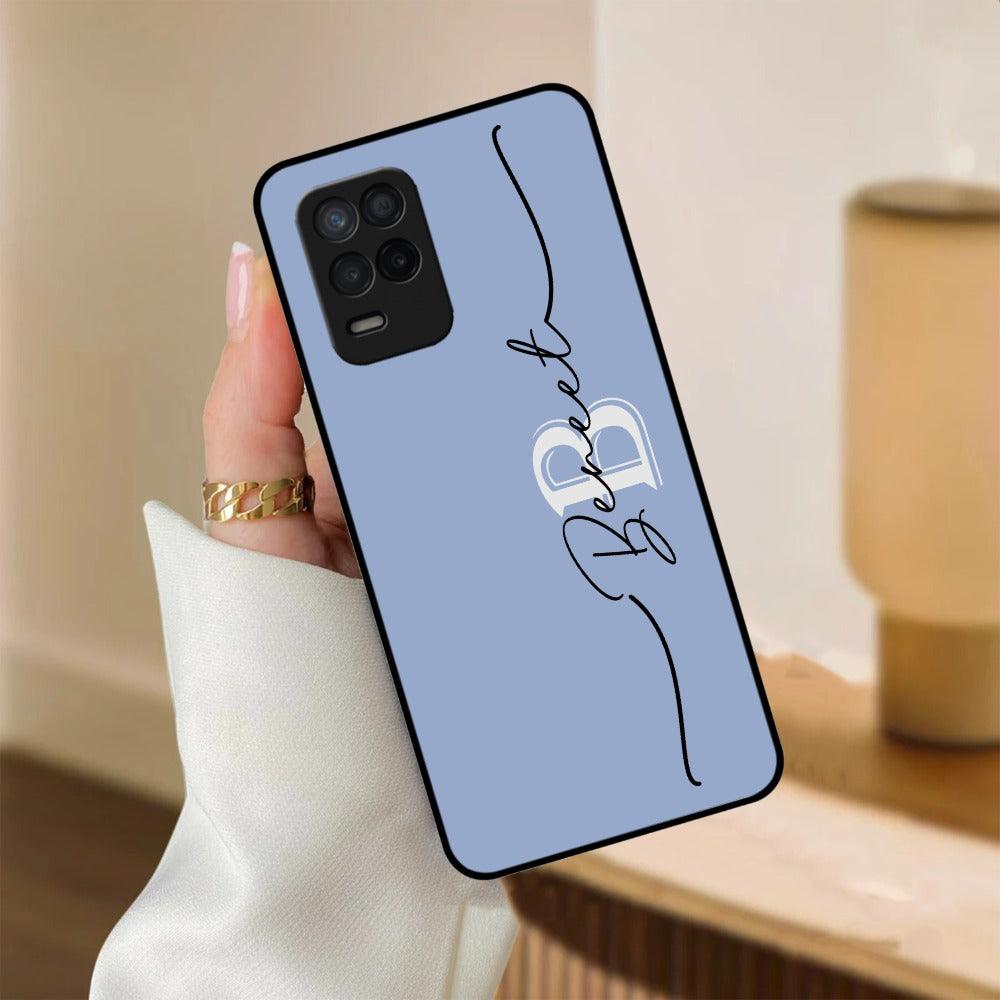 Personalized Initials Azure Glossy Customised Metal Case Cover For Realme - ShopOnCliQ