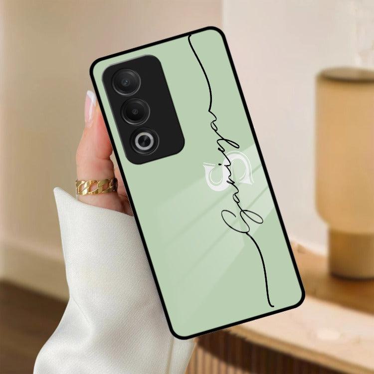 Personalized Initials Mint Green Glossy Metal Case Cover For Oppo - ShopOnCliQ