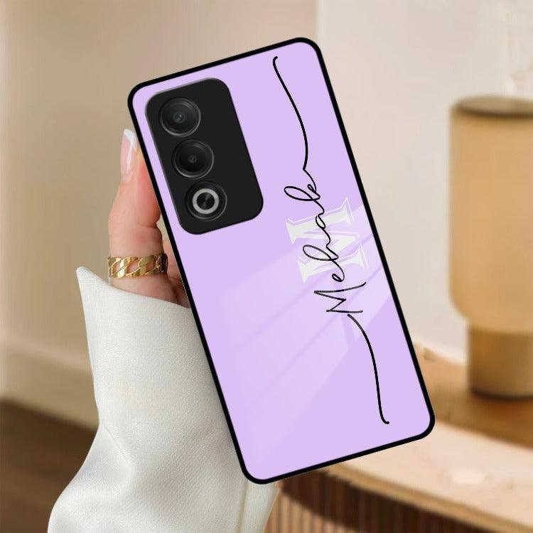 Personalized Initials Lavender Glossy Metal Case Cover For Oppo - ShopOnCliQ