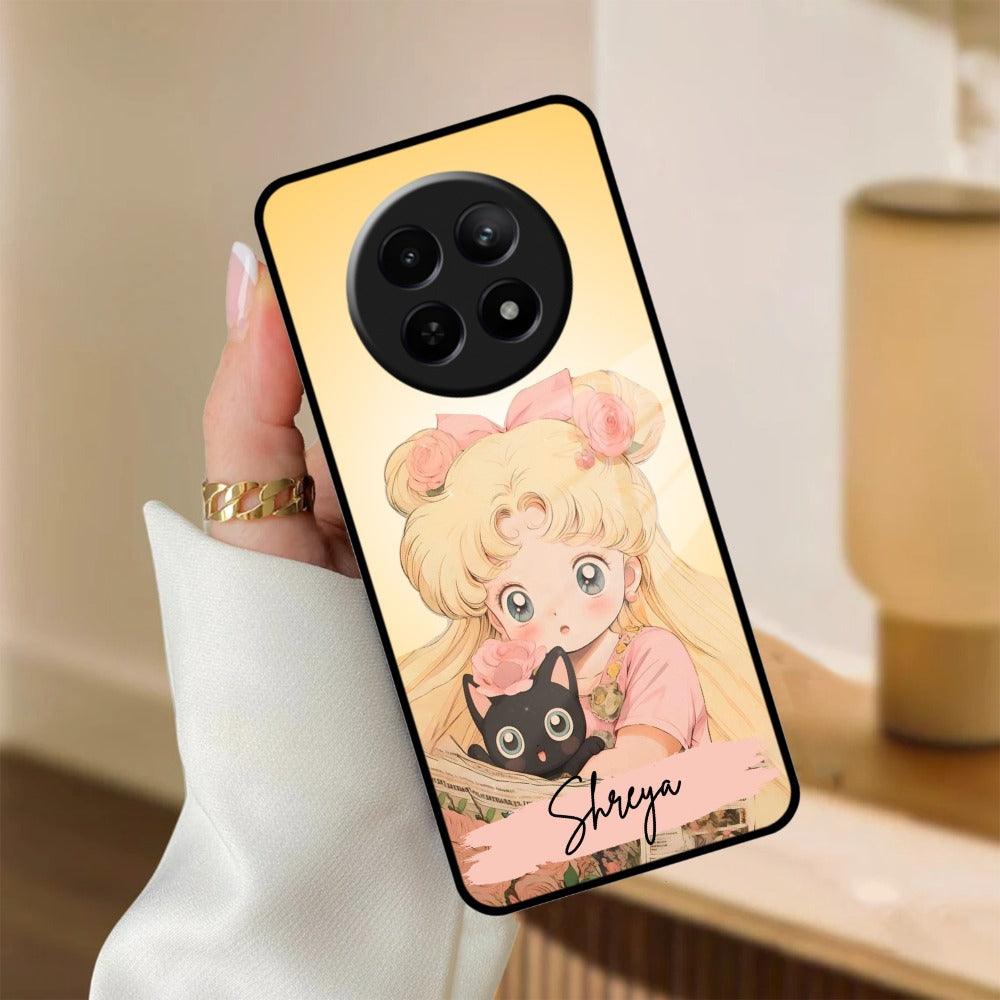 Lovely Sailor Moon Customize Glass Case Cover For Realme/Narzo