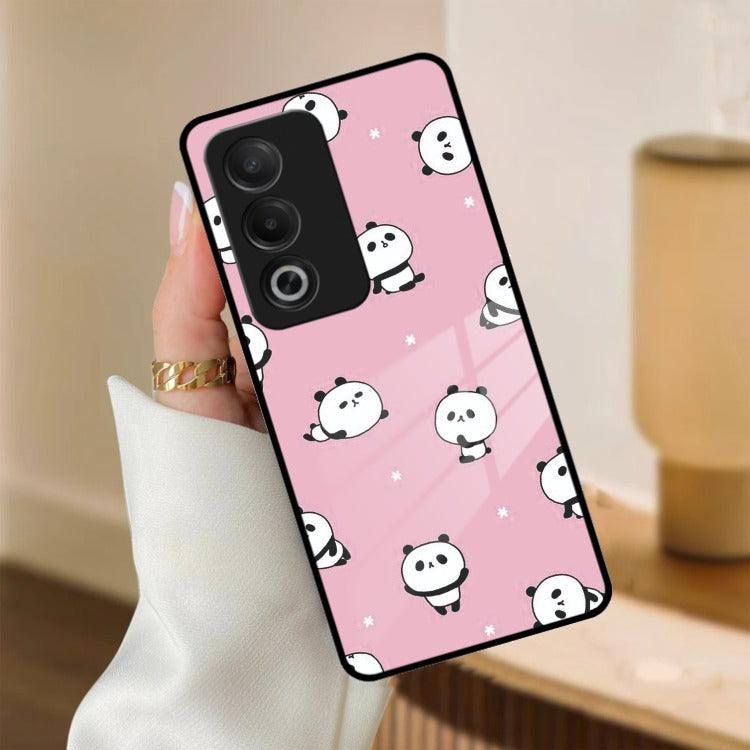 Cute Panda Glossy Metal Case Cover For Oppo - ShopOnCliQ