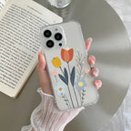 Minimal Flora Anti Yellow Clear Case For iPhone 16 Pro