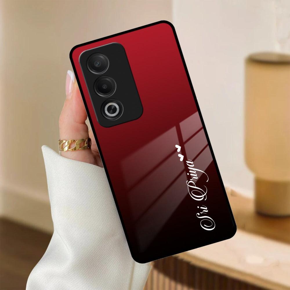 Customize Name Gradient Glass Case Cover Red Wine For Oppo