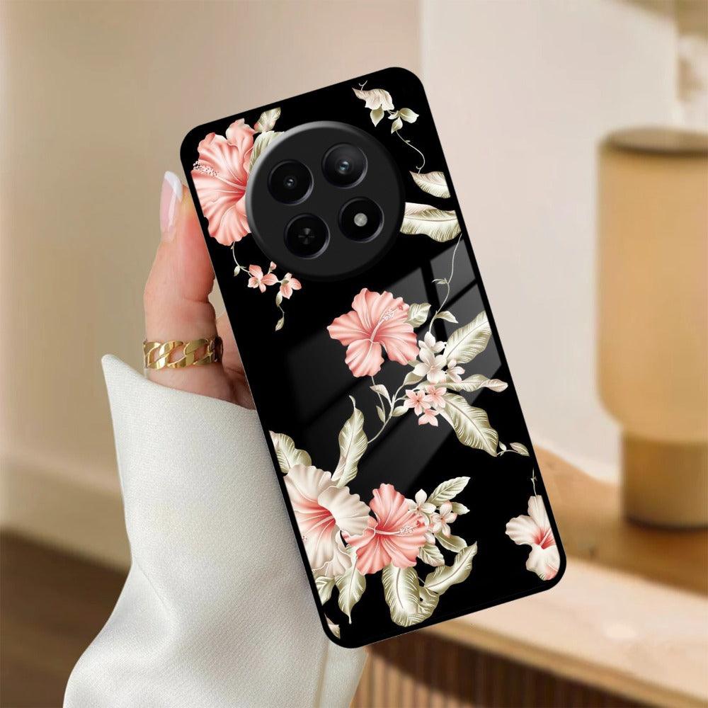 Retro Floral Glass Phone Case And For Realme/Narzo