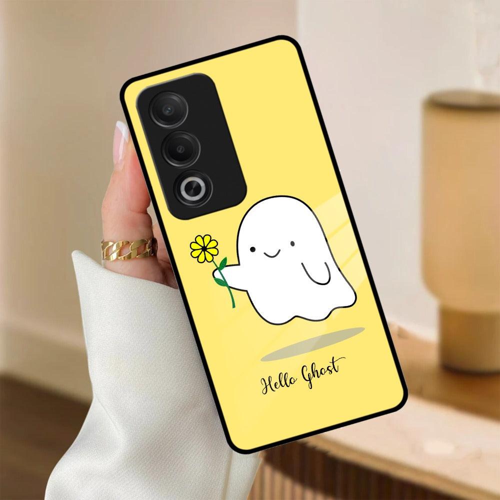 Ghost With Flower Glass Case Cover For Oppo