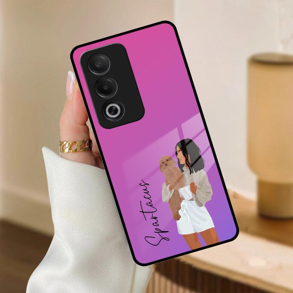 Customize Pet Name Glass Case For Oppo