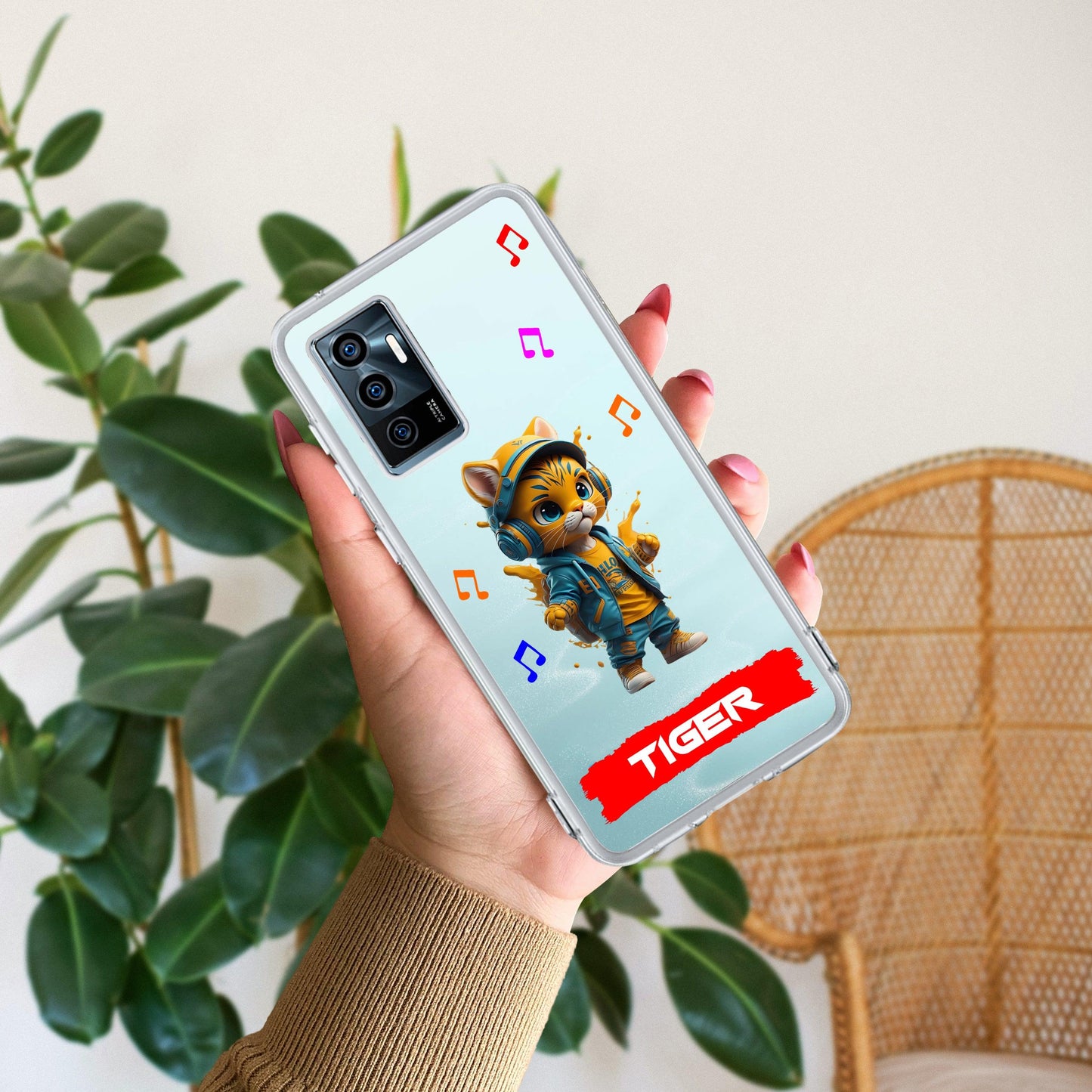 Music Cat Customize Transparent Silicon Case For Vivo