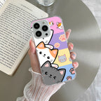 Cute Cat Anti Yellow Clear Case For iPhone 16 Pro