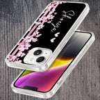 Pink Floral Customize Transparent Silicon Case For Realme P1 Pro 5G