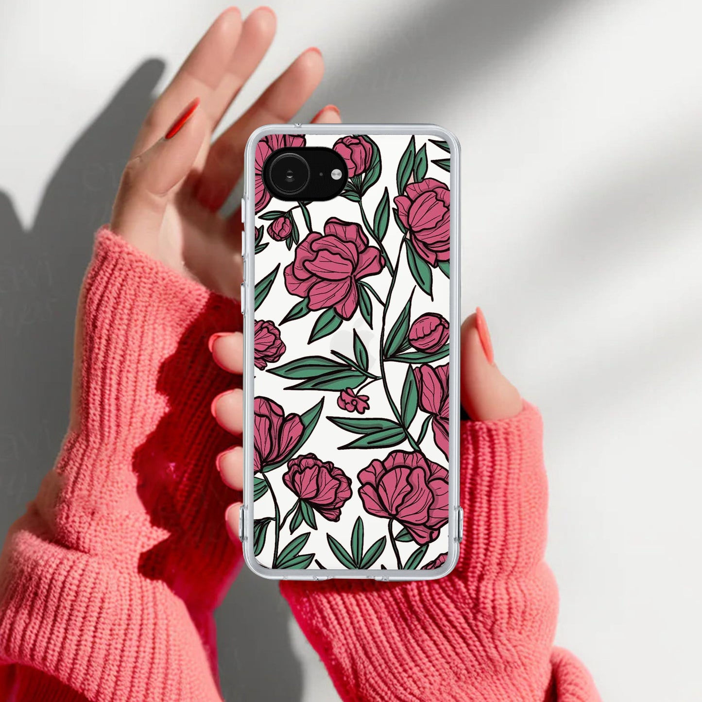 Wild Rose Transparent Silicon Case For Google