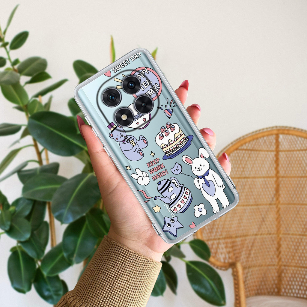 Happy Tea Time Transparent Silicon Case For Mi 10i