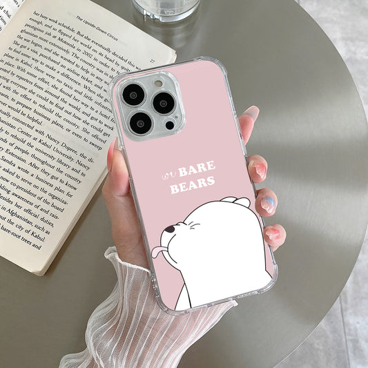 We Bare Bears Transparent Silicon Case Pink For iQOO