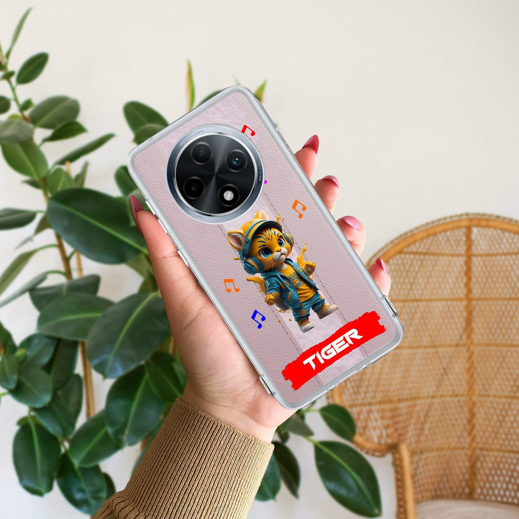 Music Cat Customize Anti Yellow Case For Oppo F27 Pro Plus 5G