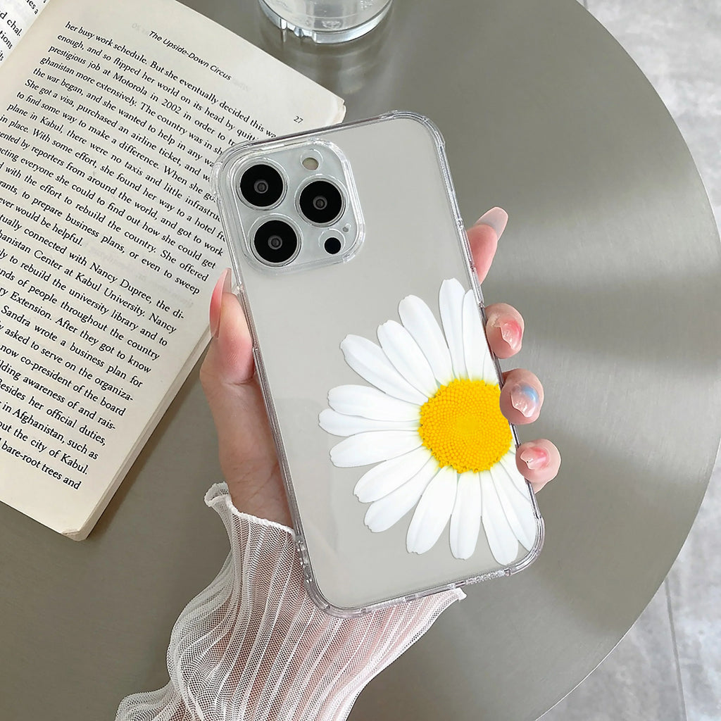 Daisy Flower Transparent silicon case For iPhone 14 Pro