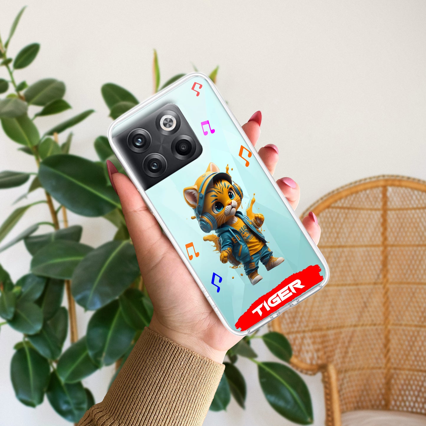 Music Cat Customize Transparent Silicon Case For OnePlus