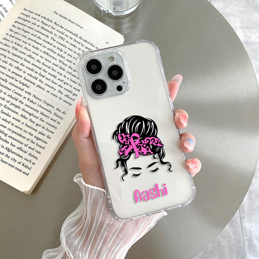 Pink Girl Customize Transparent Silicon Case For Poco