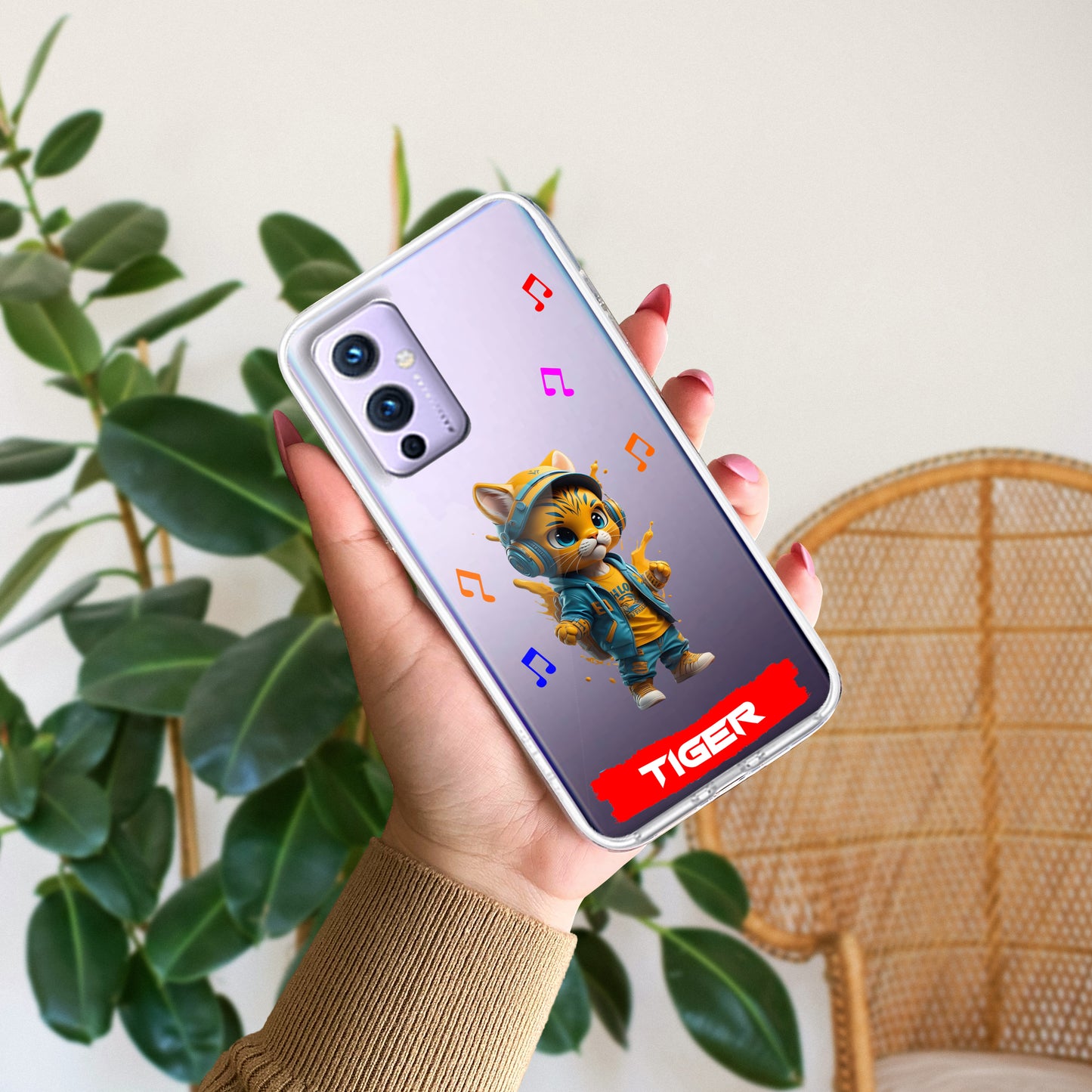 Music Cat Customize Transparent Silicon Case For OnePlus