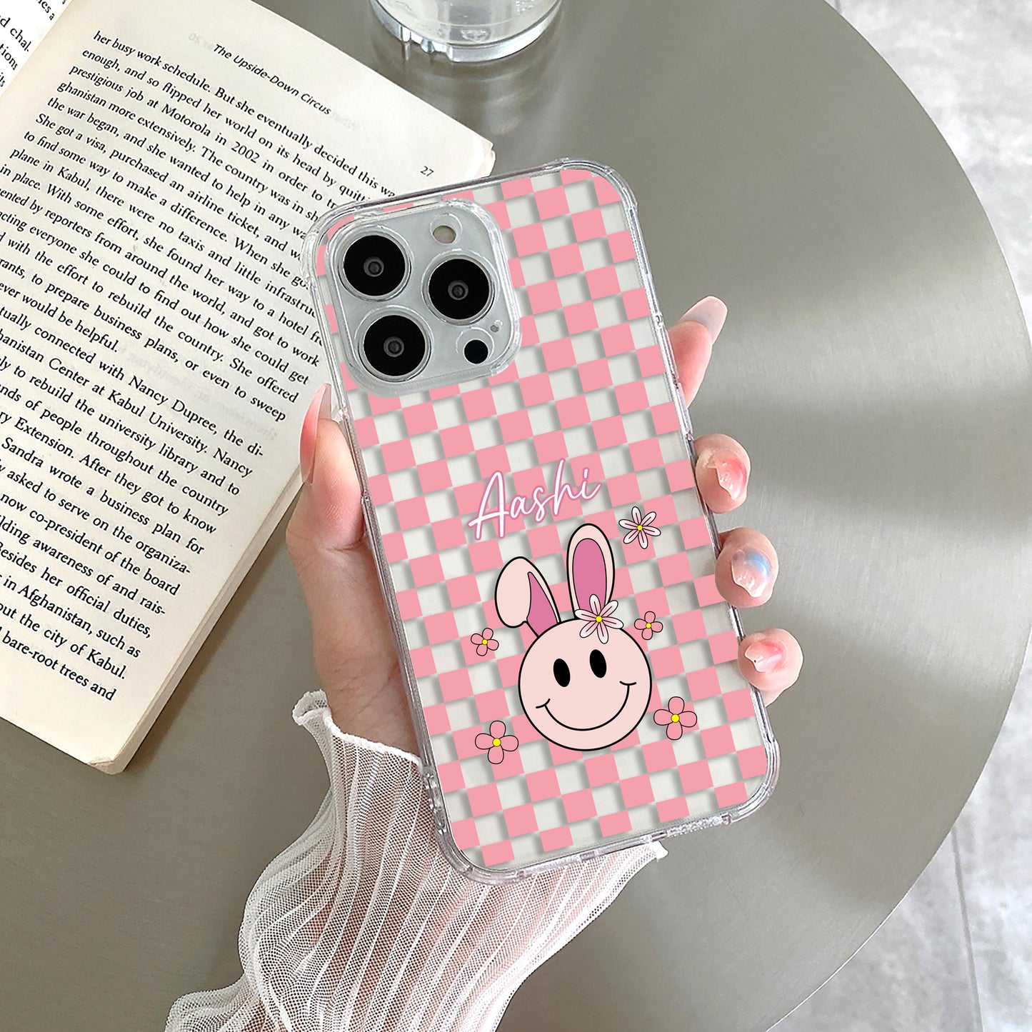 Cute Bunny Customize Transparent Silicon Case For iQOO