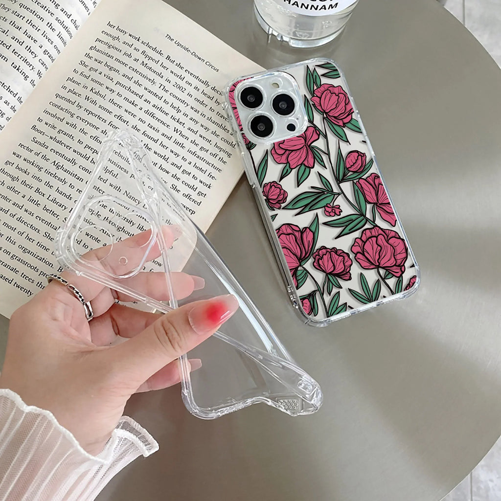 Wild Rose Transparent Silicon Case For Google Pixel 10