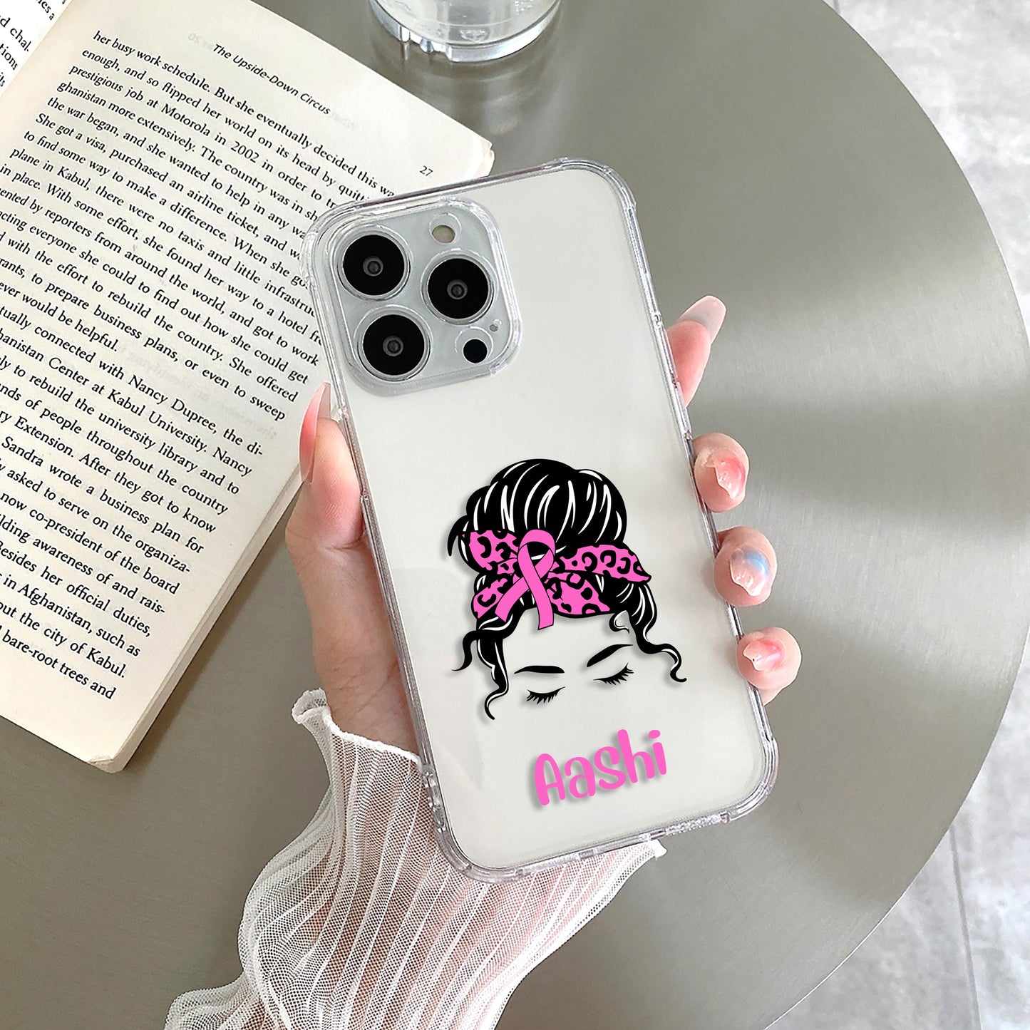 Pink Girl Customize Transparent Silicon Case For iQOO