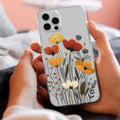 Vintage Wildflower Transparent Silicon Case For iPhone 15 Pro Max
