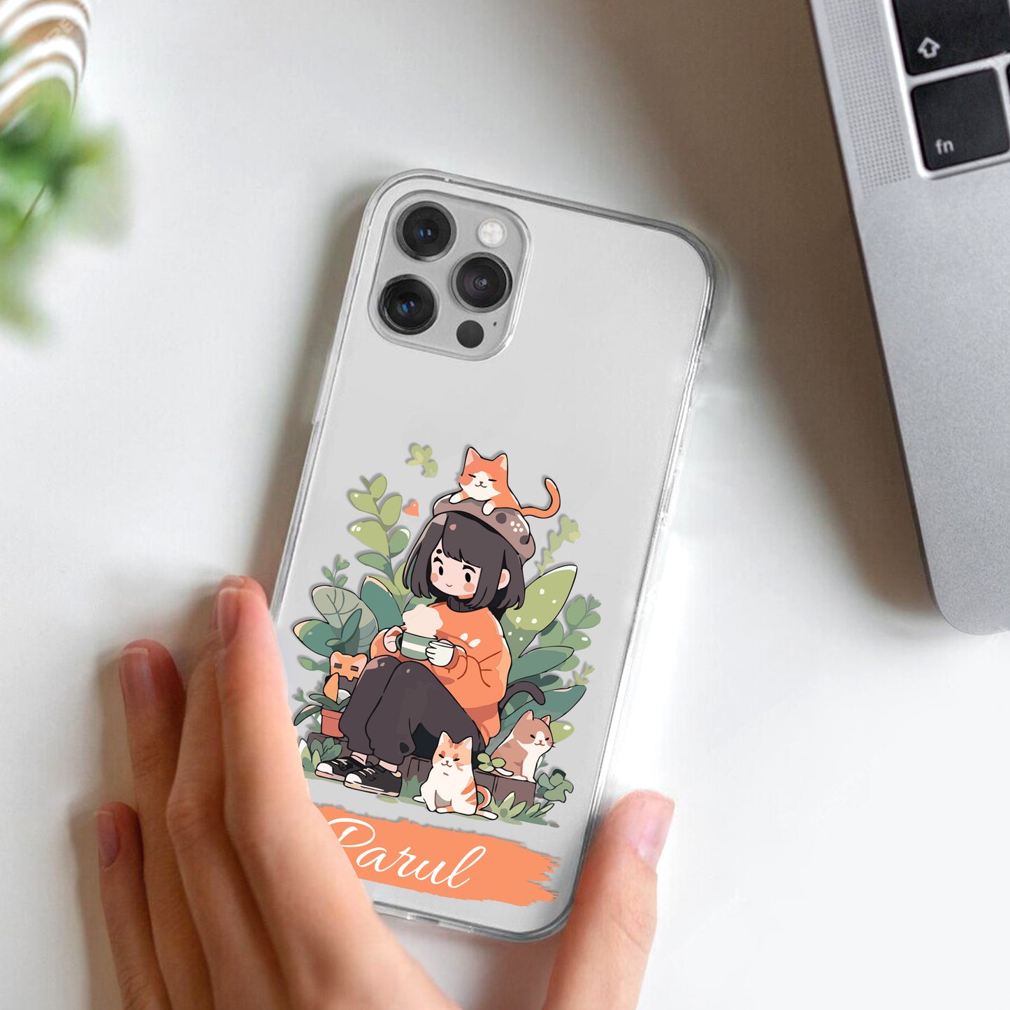 Cat Lover Customize Transparent Silicon Case For iPhone