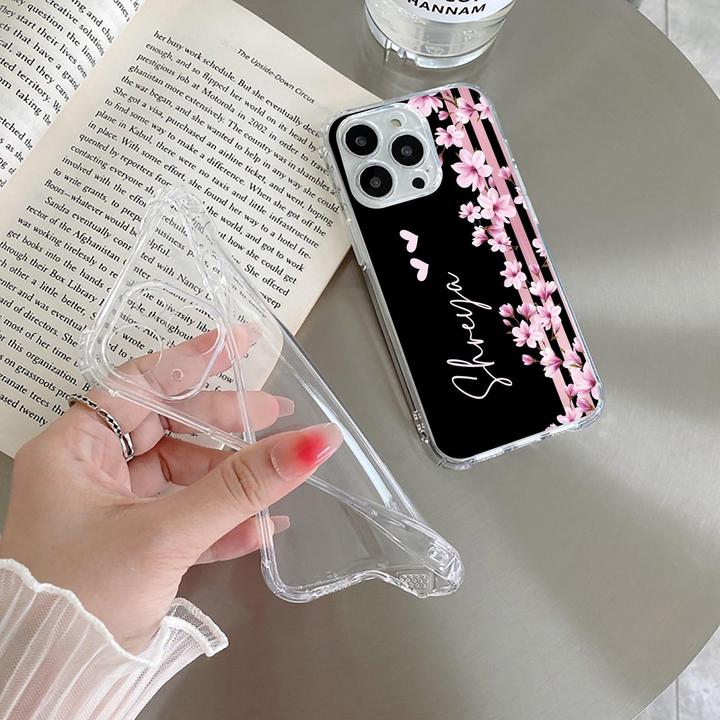 Pink Floral Customize Transparent Silicon Case For Poco - ShopOnCliQ