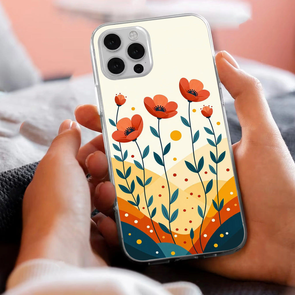 Hillside Bloom Anti Yellow Clear Case For iPhone 15 Pro