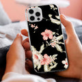 Retro Floral Anti Yellow Clear Case For iPhone 11 Pro Max