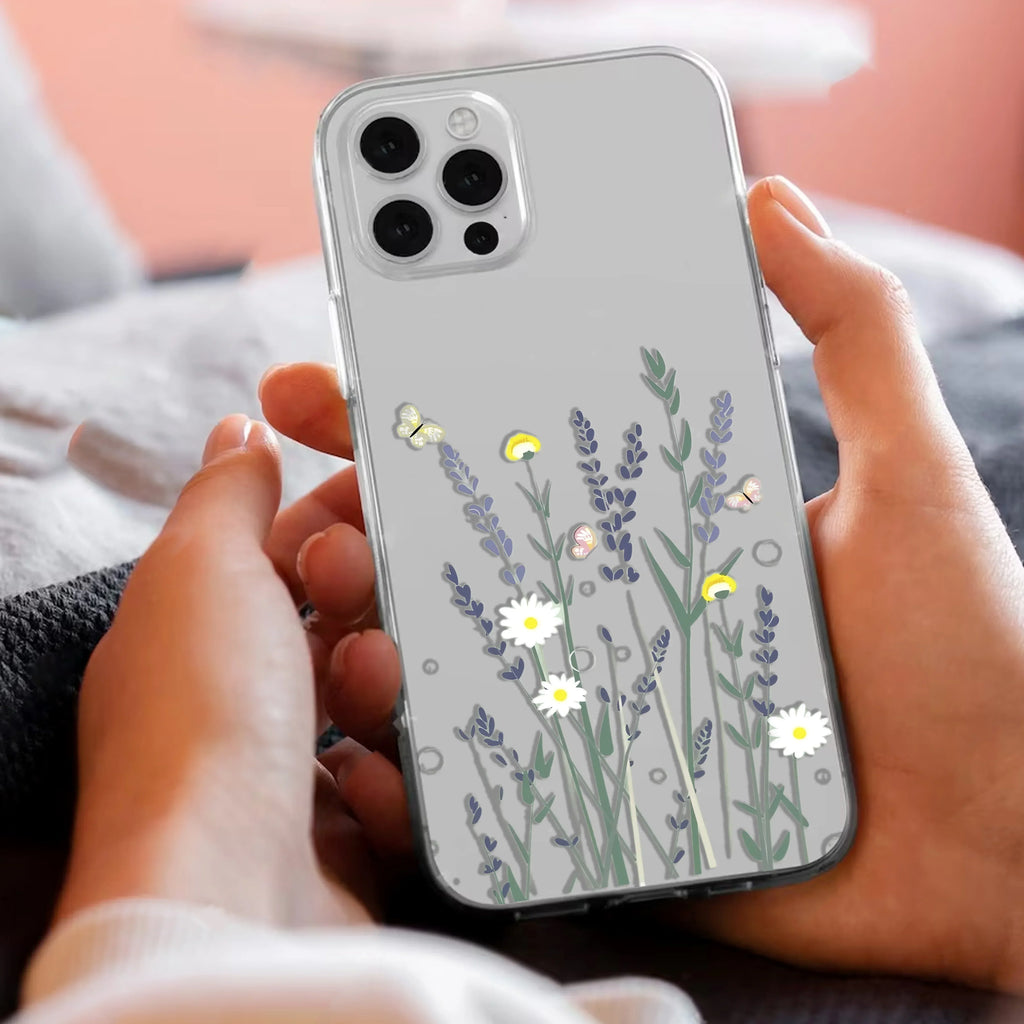 Floral Bush Anti Yellow Clear Case For iPhone 11 Pro Max