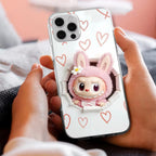 Labubu Trendy Anti Yellow Clear Case For iPhone 16 Pro