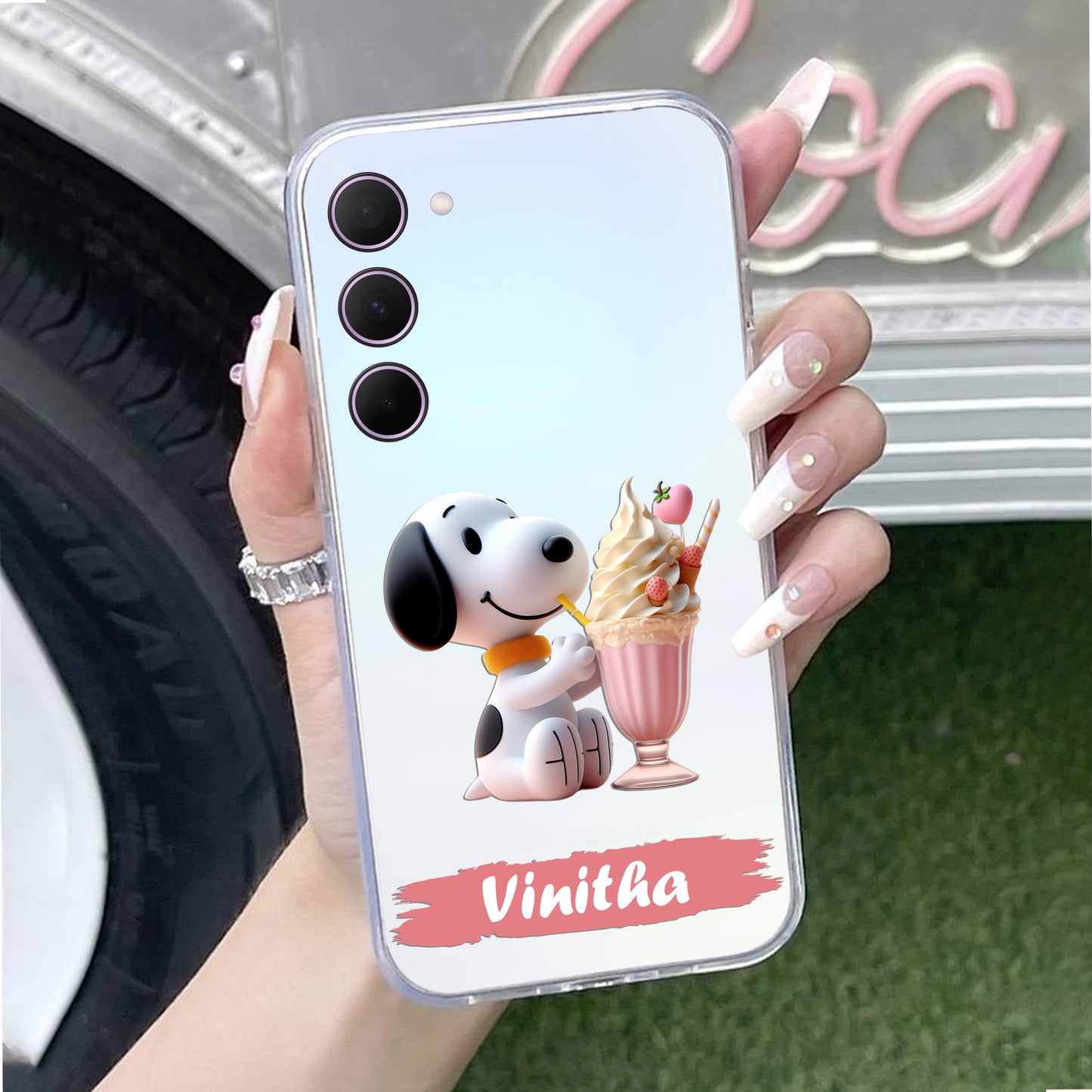 Snoopy Customize Transparent Silicon Case For Samsung