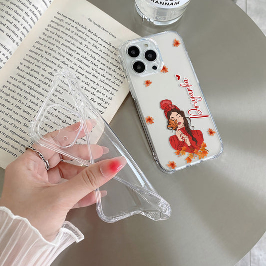 Daisy Flower Customize Transparent Silicon Case For iPhone