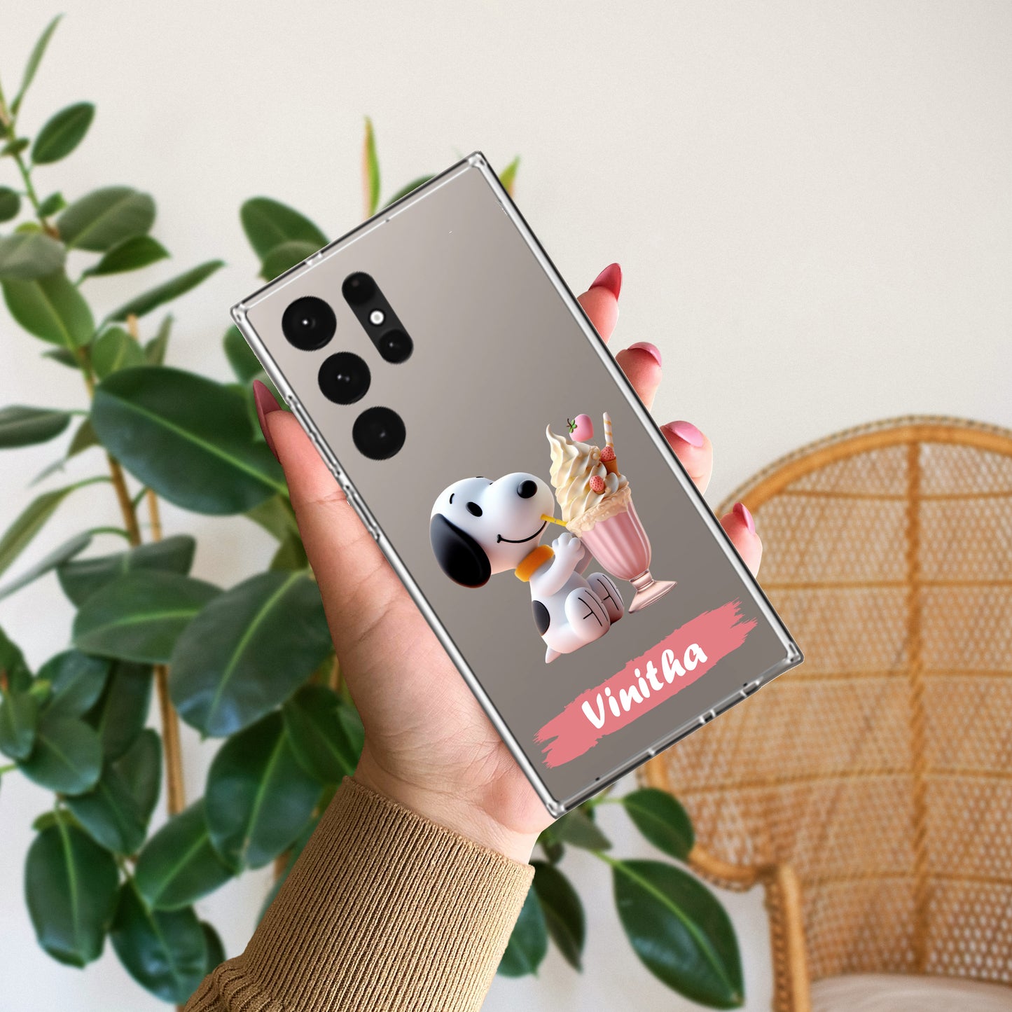 Snoopy Customize Transparent Silicon Case For Samsung