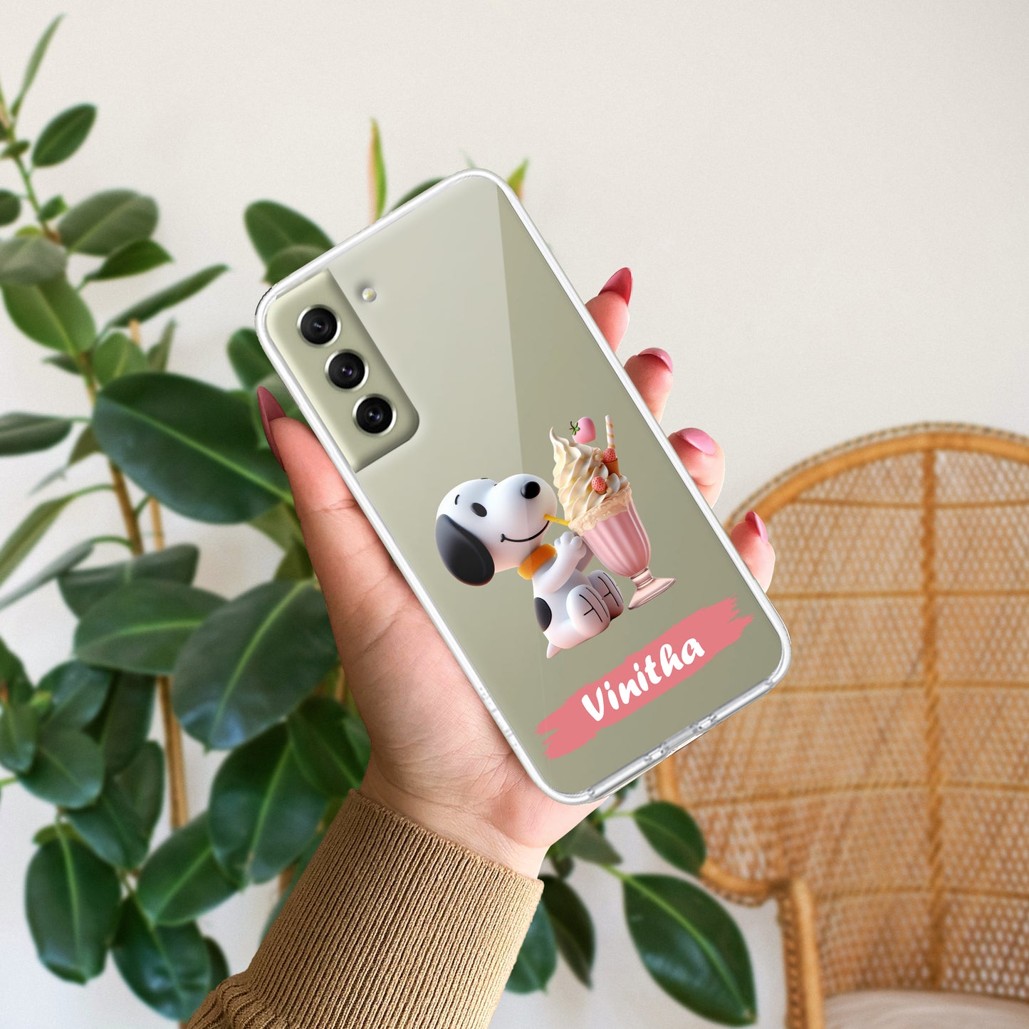 Snoopy Customize Transparent Silicon Case For Samsung